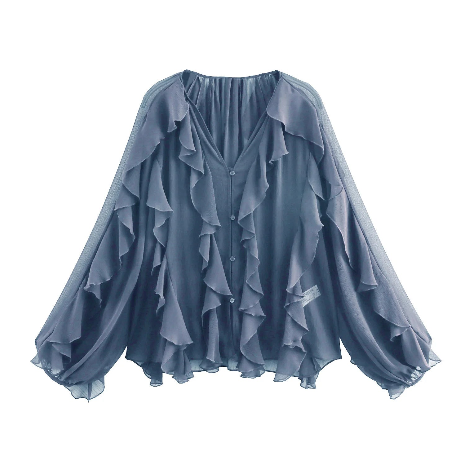 V-neck Ruffle Blouse