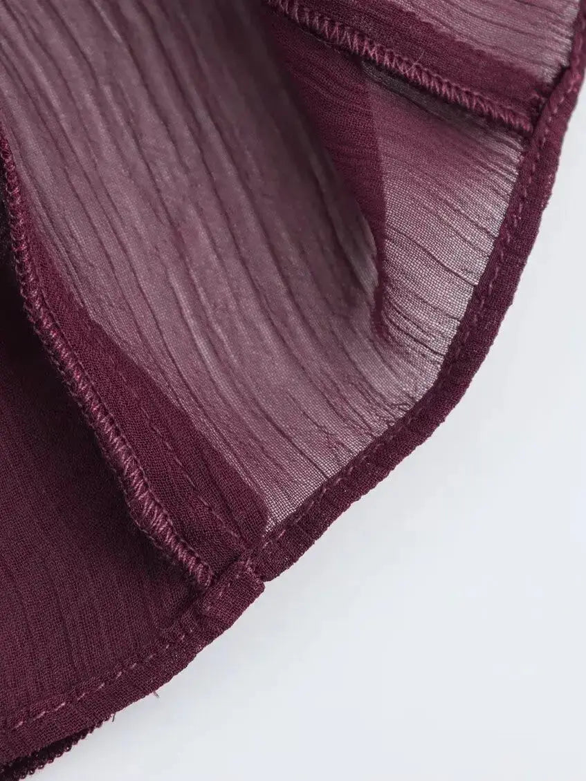 V-neck Ruffle Blouse