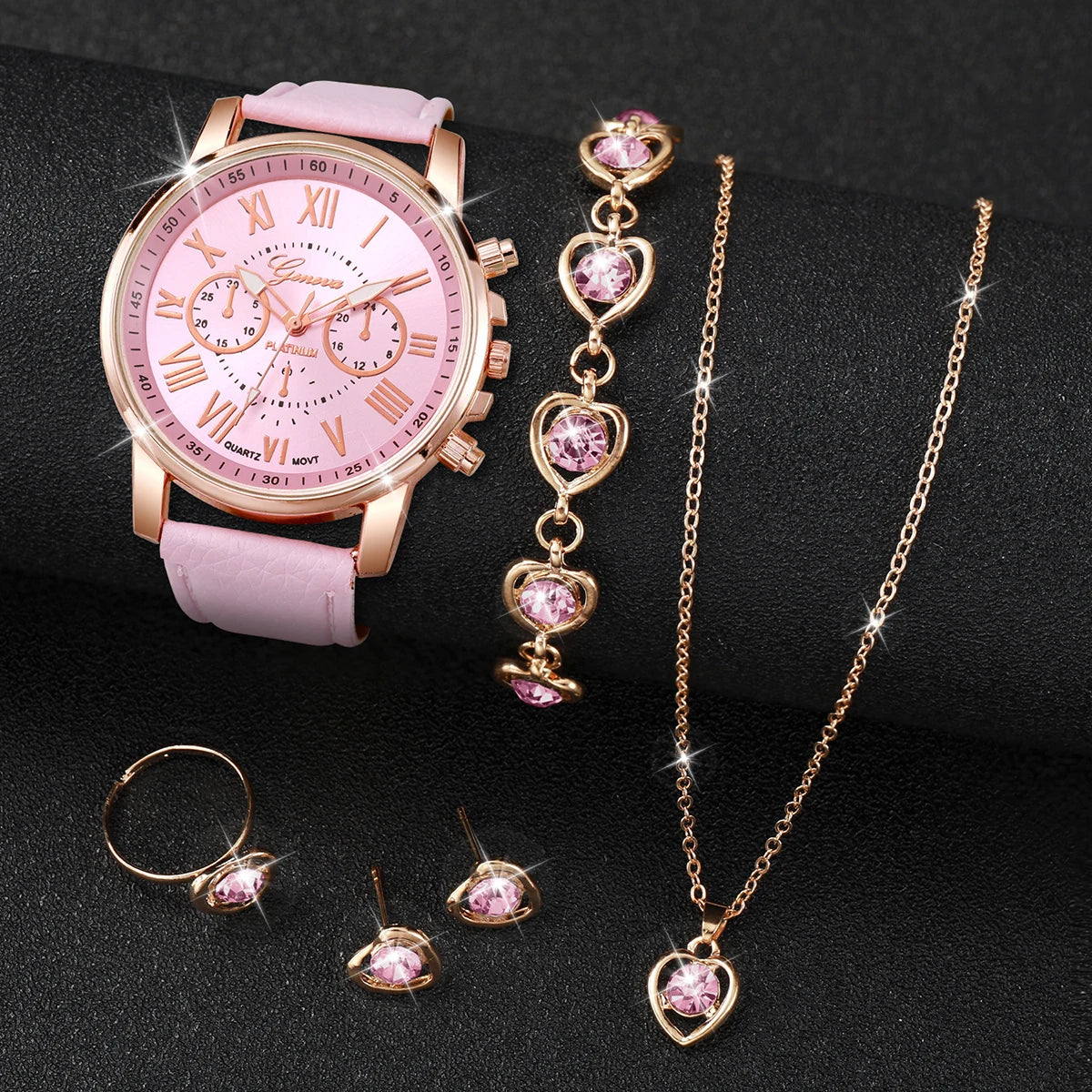 Heart Rhinestone Jewelry Set