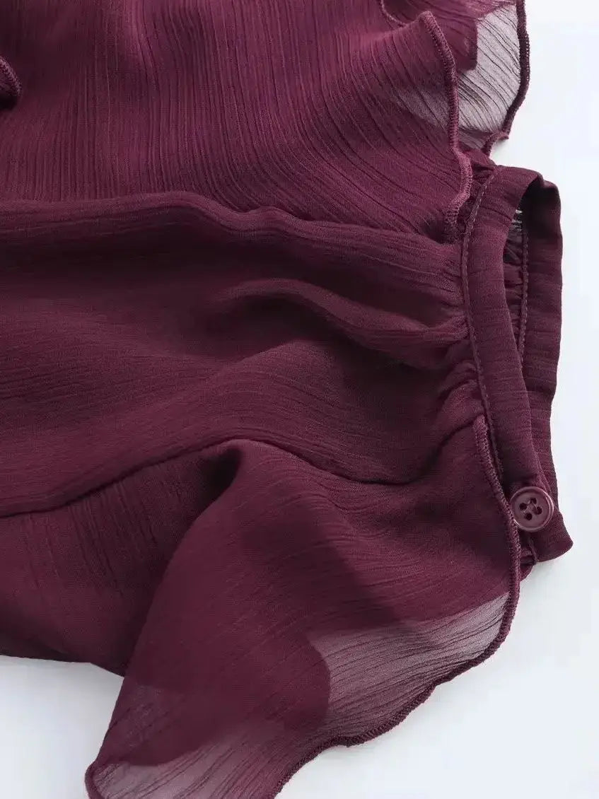 V-neck Ruffle Blouse